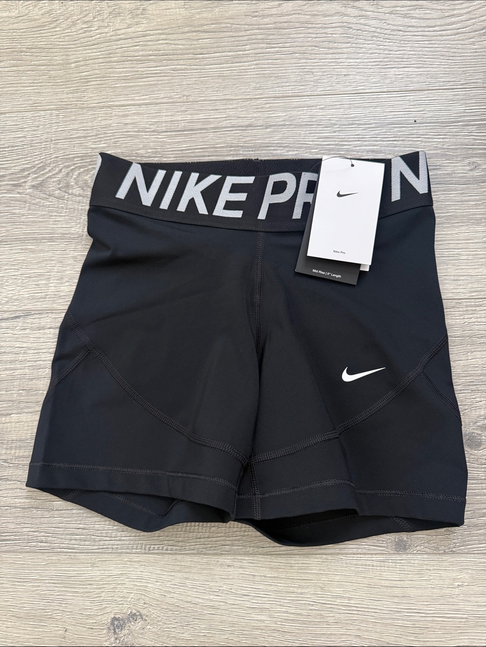 Nike Pro Black Women's Training Shorts with White Swoosh - NWT SMALL